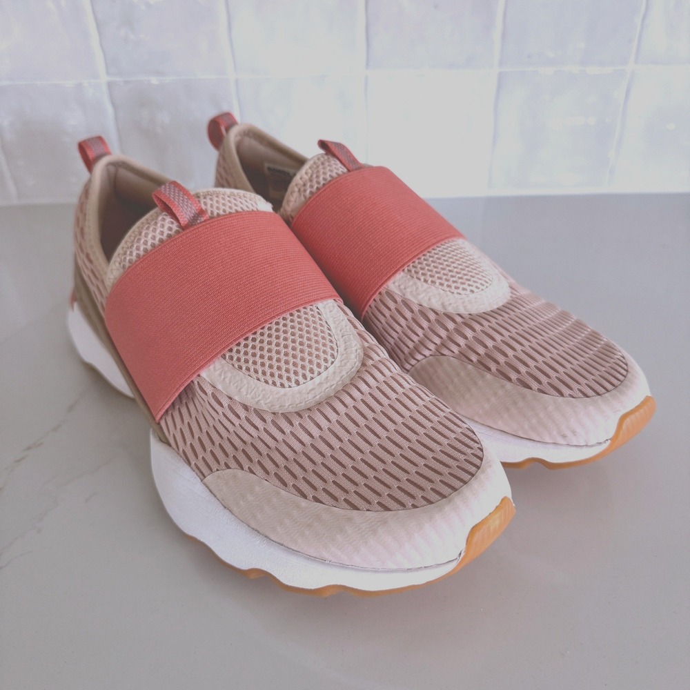 Sorel Kinetic Impact II Strap Sneakers Women 10 Nova Sand Paradox Pink Slip On